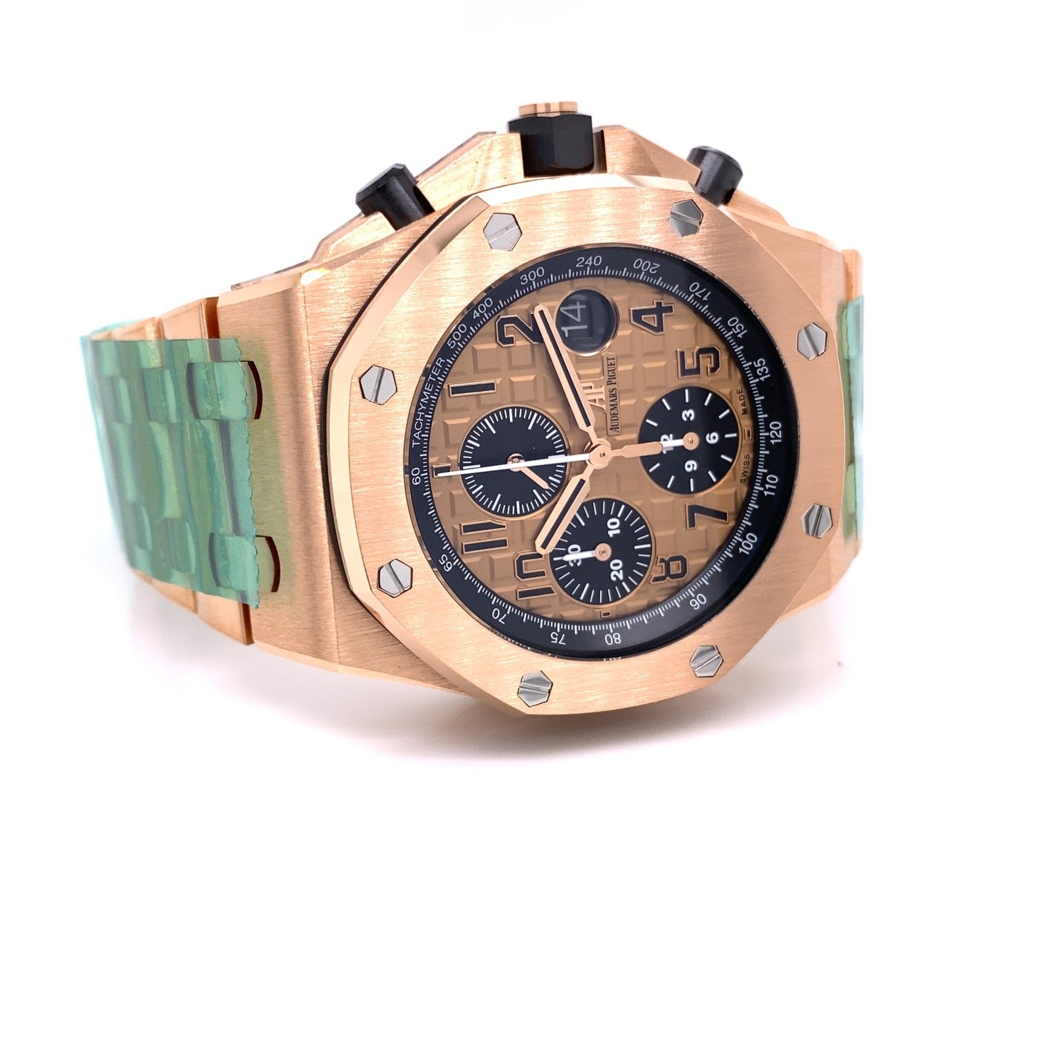 Audemars Piguet Royal Oak Offshore 18k Rose Gold Chronograph Automatic on Bracelet 26470OR.OO.1000OR.01 - Beverly Hills Watch Company
