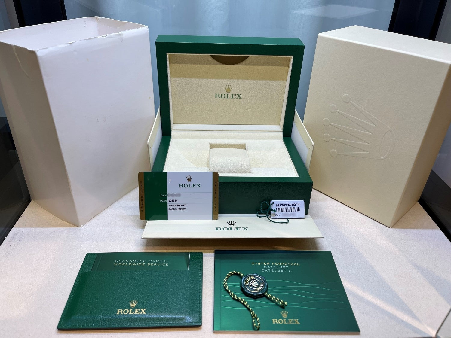 Rolex Datejust 41mm White Gold Fluted Slate Dial Jubilee Bracelet 126334 - Beverly Hills Watch Company