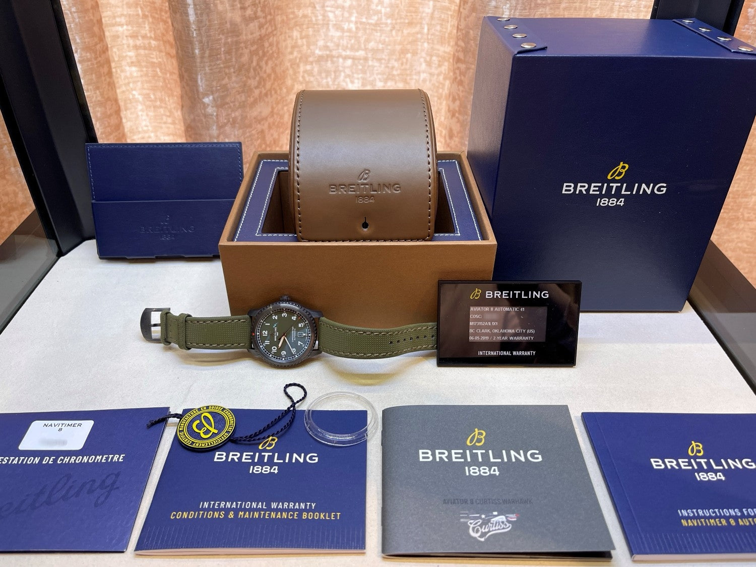 Breitling Aviator 8 Curtis Warhawk 41mm Black Steel M173152A1L1X1 - Beverly Hills Watch Company