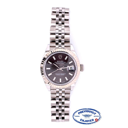 Rolex Datejust 28mm Fluted Bezel Dark Grey Jubilee 279174 XU8TMX - Beverly Hills Watch Company
