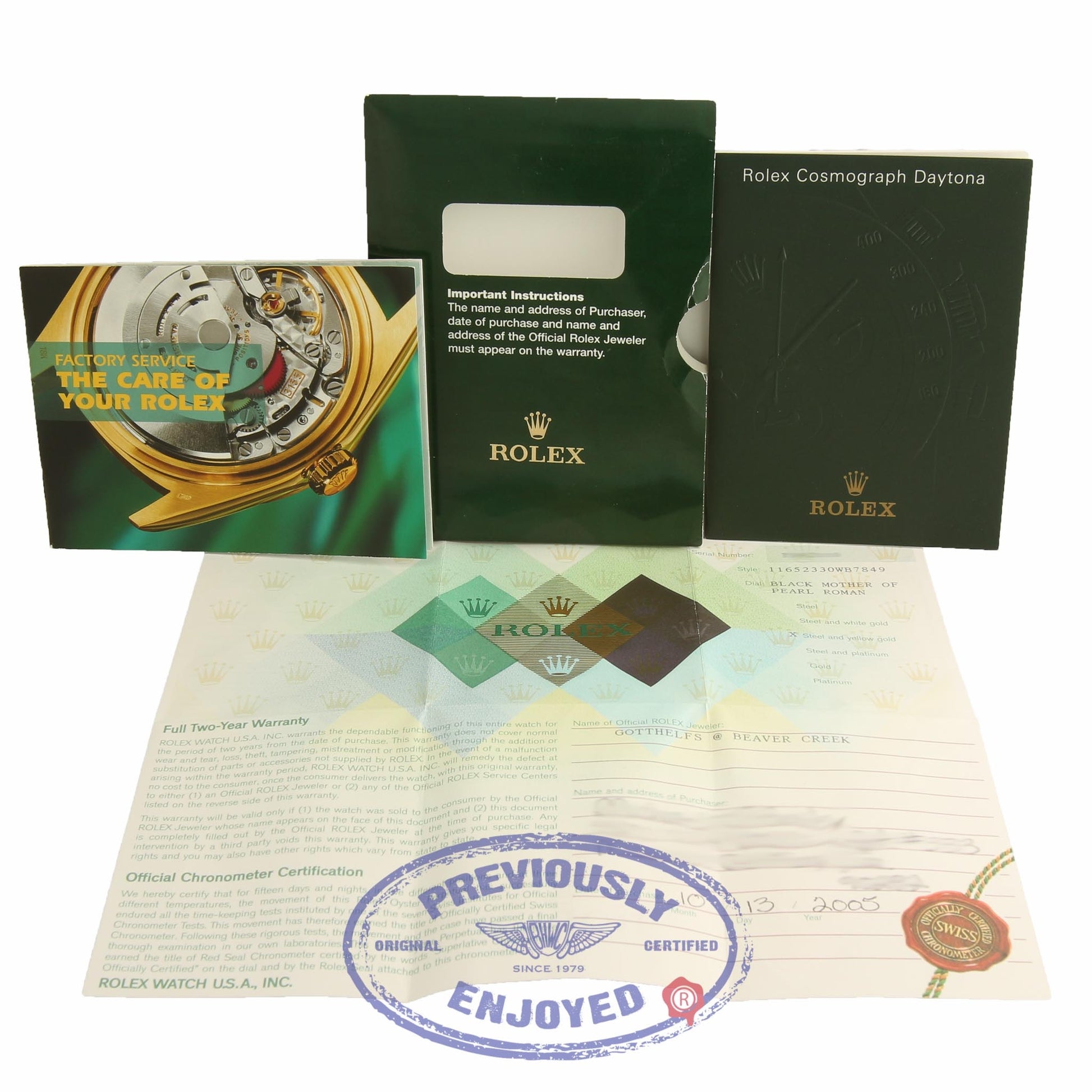 Rolex Daytona Yellow Gold & Steel Black Mother Of Pearl Dial 116523 XVJZM2 - Beverly Hills Watch Company