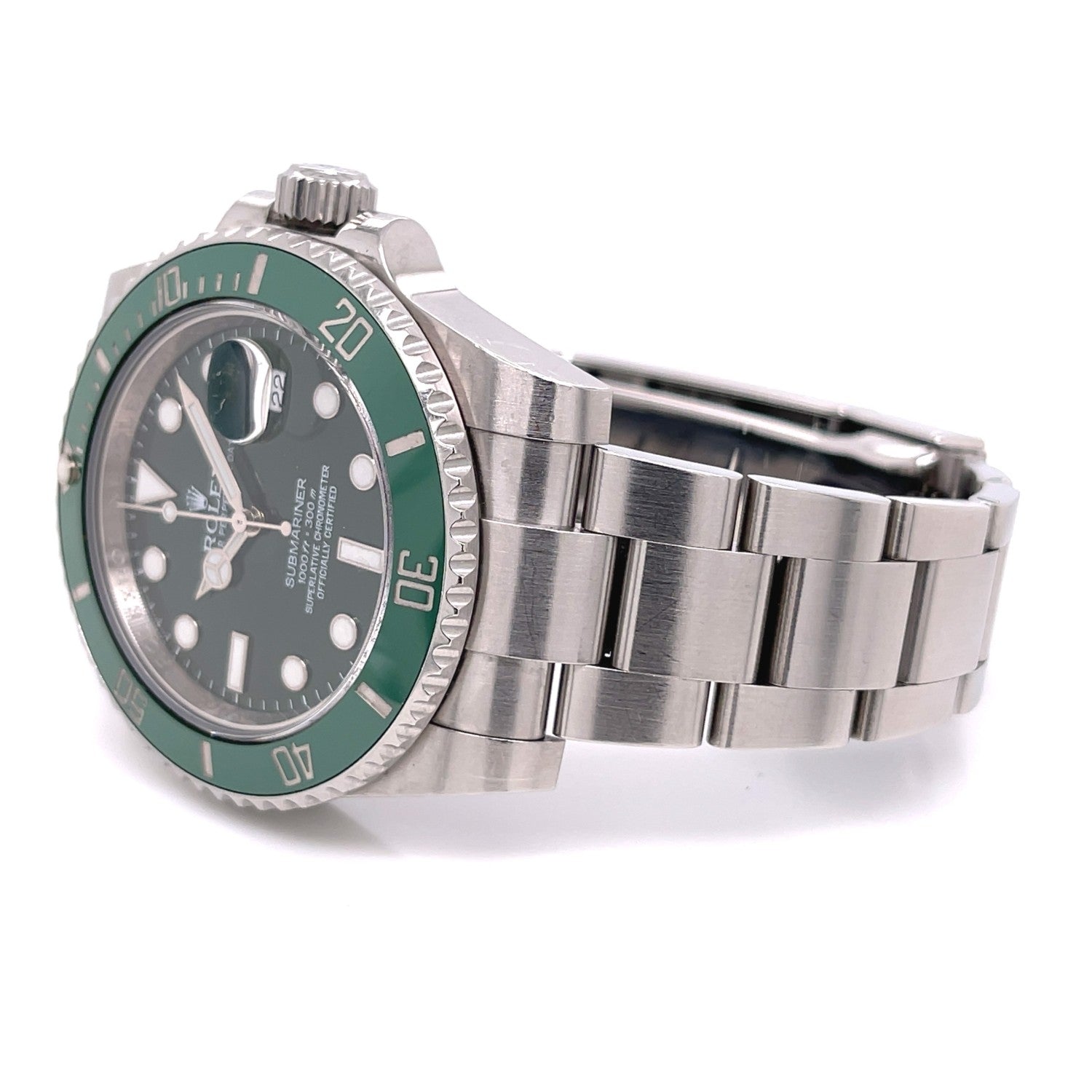 Rolex Submariner Stainless Steel Green Ceramic Bezel and Dial "Hulk" 116610LV XZ7Y8N  - Beverly Hills Watch Company