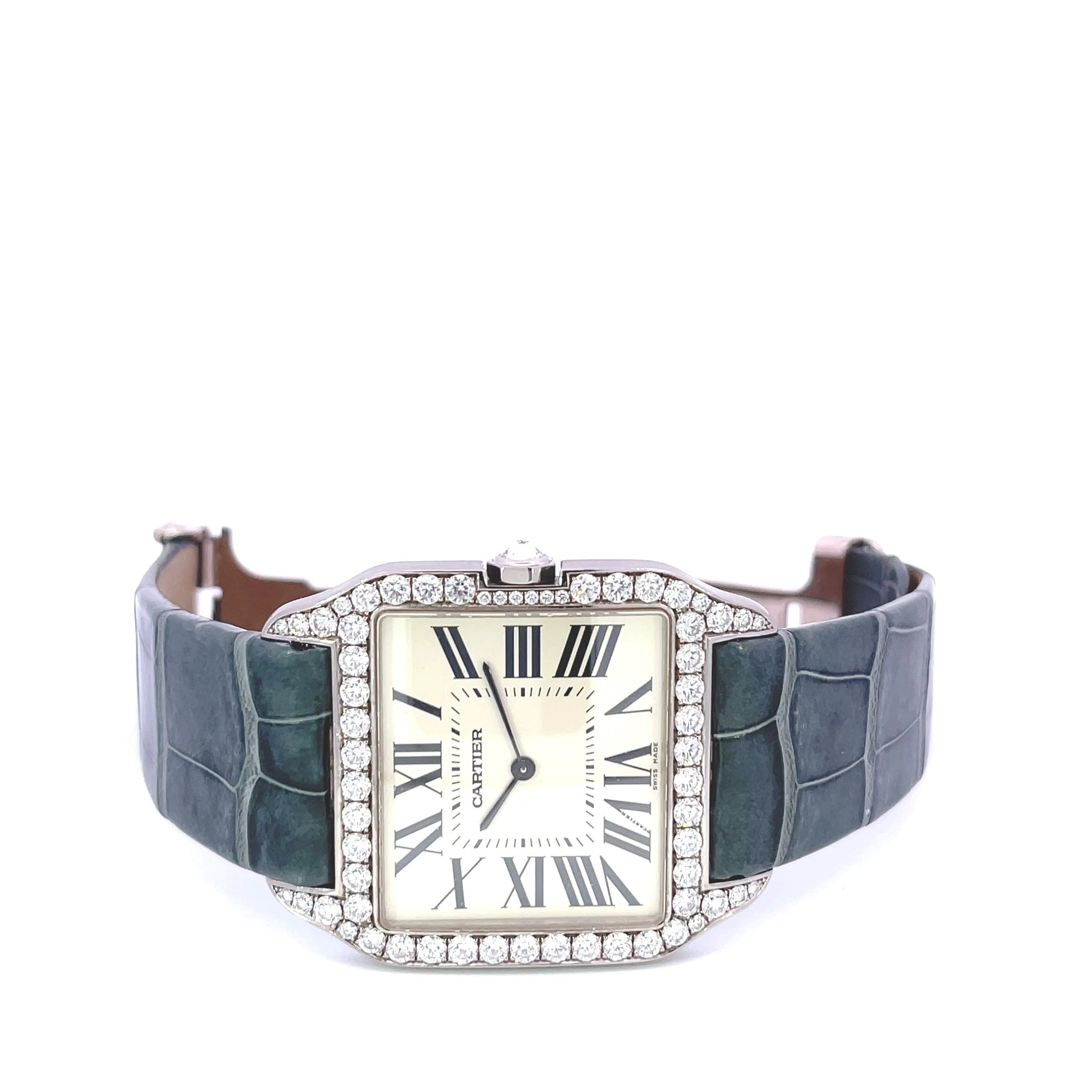 Cartier Dumont Large White Gold Diamond Bezel W2007051 - Beverly Hills Watch CompanyCartier Dumont Large White Gold Diamond Bezel W2007051 - Beverly Hills Watch Company