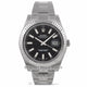 Rolex Datejust II 41mm Black Stick Dial Stainless Steel White Gold Fluted Bezel Oyster Bracelet Watch 116334 M207LE - Beverly Hills Watch Company Store