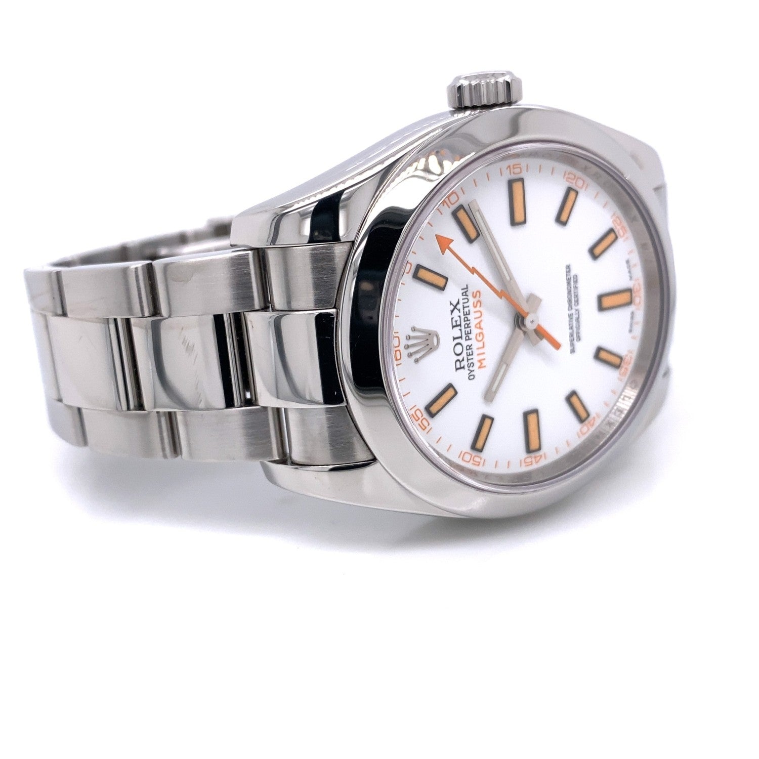 Rolex Milgauss 40mm White Dial Stainless Steel 116400 YRH9FT - Beverly Hills Watch Company