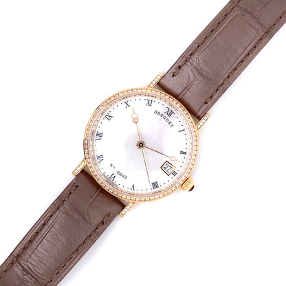 Breguet Classique Rose Gold 33.5mm Diamond Bezel 9068BR/52/976 - Beverly Hills Watch Company