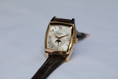 Patek Philippe Gondolo Annual Calendar Calendario Rose Gold Silver Dial 5135r-001 YXCQT9 - Beverly Hills Watch Company