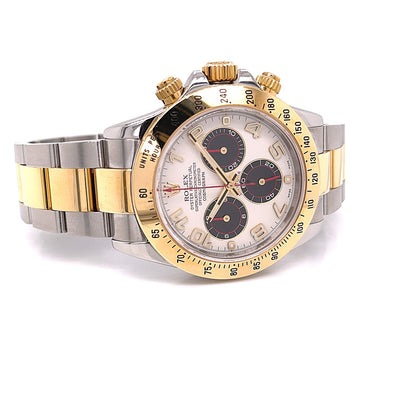 Rolex Daytona Stainless Steel and Gold Panda Dial 116523 - Beverly Hills Watch Company