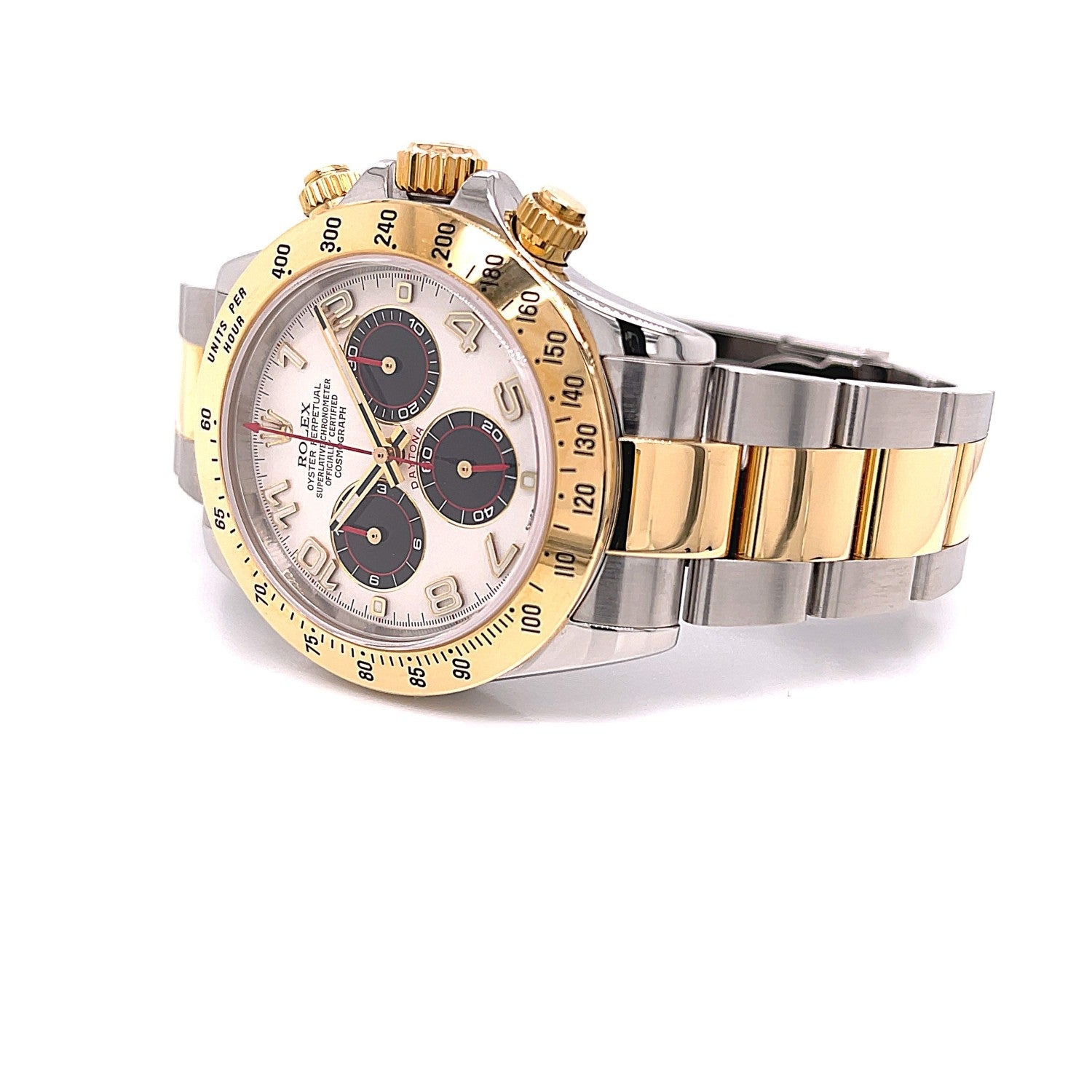 Rolex Daytona Stainless Steel and Gold Panda Dial 116523 - Beverly Hills Watch Company