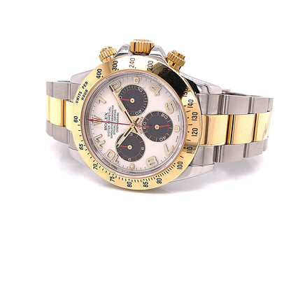 Rolex Daytona Stainless Steel and Gold Panda Dial 116523 - Beverly Hills Watch Company
