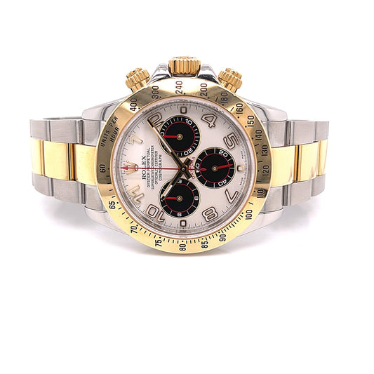 Rolex Daytona Stainless Steel and Gold Panda Dial 116523 - Beverly Hills Watch Company
