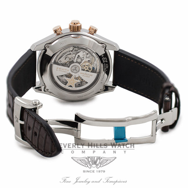 Zenith El Primero Rattrapante Split Second Grand Date Stainless Steel Rose Gold 05.2050.4026/01.C713 - Beverly Hills Watch Company Watch Company