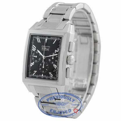 Zenith El Primero Grande Port Royal Rectangle Chronograph Stainless Steel Black Dial 03.0550.400/22.M550 BC3T6G - Beverly Hills Watch Store Watch Store