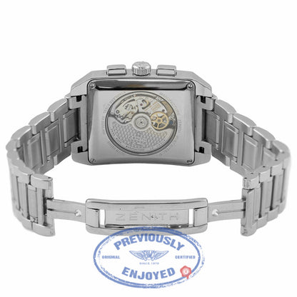 Zenith El Primero Grande Port Royal Rectangle Chronograph Stainless Steel Black Dial 03.0550.400/22.M550 BC3T6G - Beverly Hills Watch Store Watch Store