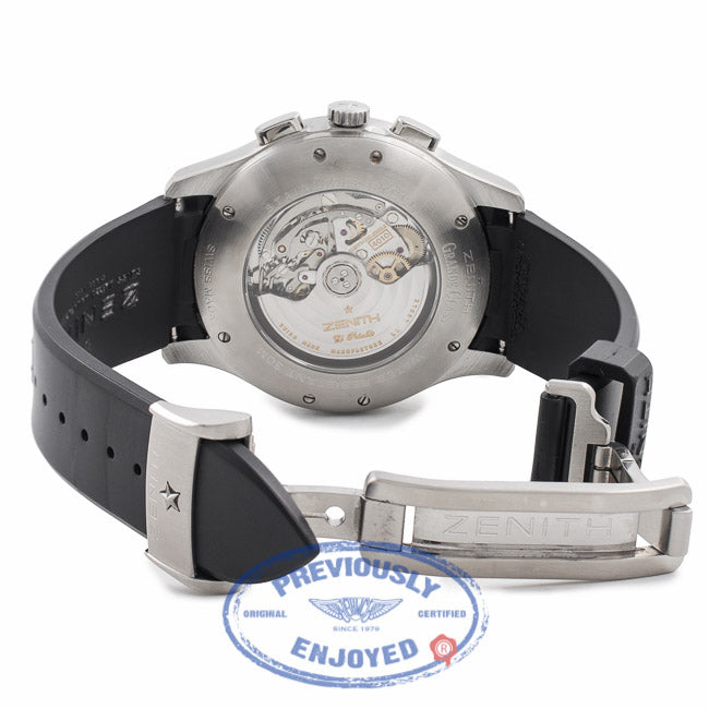 Zenith Grand Class El Primero Chronograph White Dial Black Subdials 03.0520.4010/01.C580T3 BPQJML - Beverly Hills Watch Company Watch Store