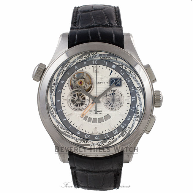 Zenith Grande Class Traveller Multicity 46MM Gents Automatic Stainless Steel 03.0520.4037/01C 19208 - Beverly Hills Watch Company Watch Store