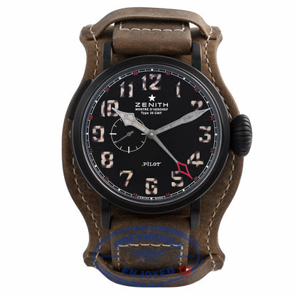 Zenith Pilot Montre d'Aeronef Type 20 GMT 48MM Titanium Black Dial 50 hour Power Reserve 96.2431.693/21.C738 887E14 - Beverly Hills Watch Company Watch Store