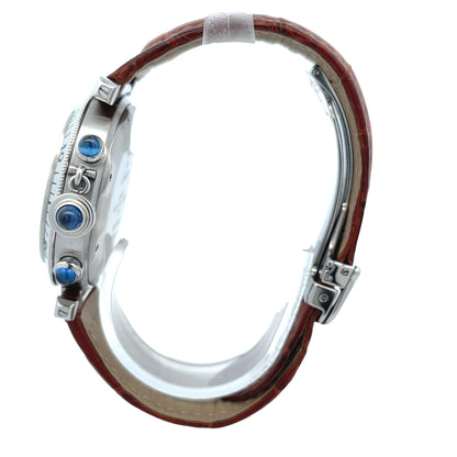 Cartier Pasha 38mm Chronograph Stainless Steel Safari - Beverly Hills Watch Company