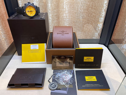 Breitling Hurricane Chronograph 50mm Yellow Dial XB0170E4/i533/282S - Beverly Hills Watch Company