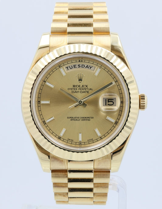 Rolex Day-Date II President 41MM Yellow Gold 218238 - Beverly Hills Watch Company