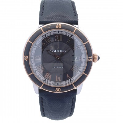 Cartier Ronde Croisiere 42mm Rose Gold and Stainless Grey Dial W2RN0005 - Beverly Hills Watch Company