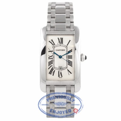 Cartier Tank American White Gold Ladies Watch W26019L1 QKGMMY - Beverly Hills Watch Store
