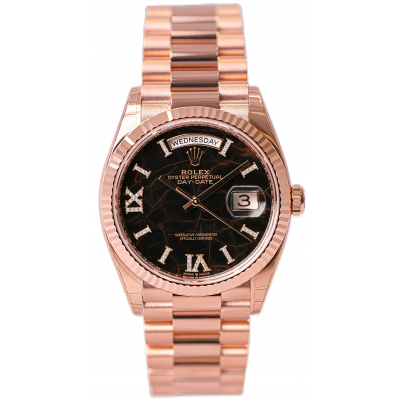 Rolex Day Date President 36mm Eisenkiesel Diamond Roman 128235 - Beverly Hills Watch Company