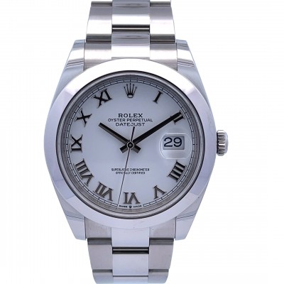 Rolex Datejust 41mm Stainless Steel White Dial Roman 126300 - Beverly Hills Watch Company
