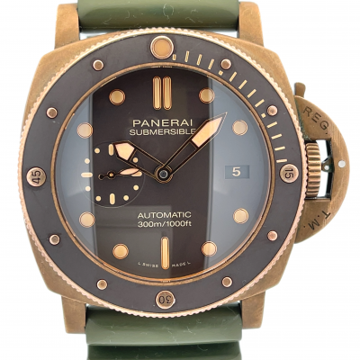 Panerai Submersible 47mm Bronze Brown Dial PAM00968 - Beverly Hills Watch Company 