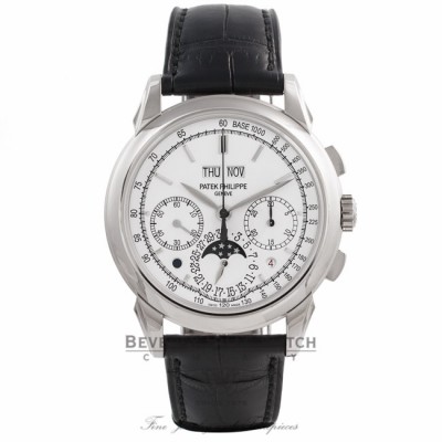 Patek Philippe Grand Complication 18K White Gold Perpetual Calendar Chronograph Moonphase 5270G-013 - Beverly Hills Watch Company Watch Store