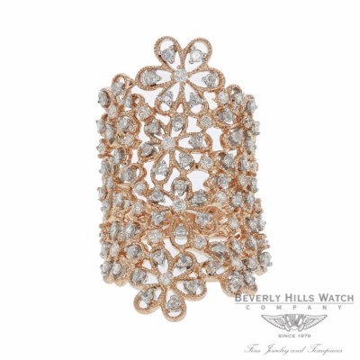 Designs by Naira 18k Rose Gold Daisy Lacy Diamonds Ring D367R 4K9HA7 - Beverly Hills Jewelry Company