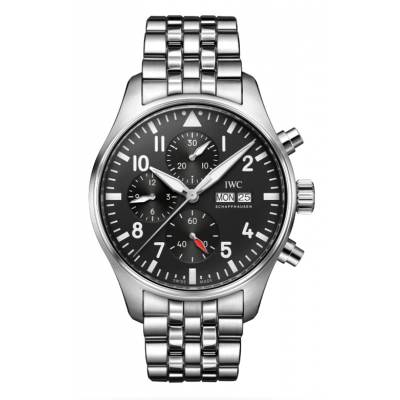 IWC Pilot Chronograph 43mm Stainless Steel Black Dial IW378002 - Beverly Hills Watch Company
