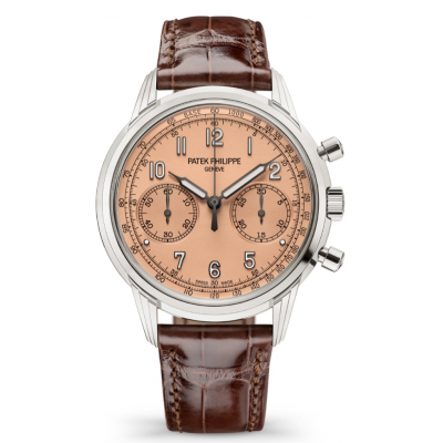 Patek Philippe Complications Chronograph 41mm White Gold Rose Dial 5172g-010 - Beverly Hills Watch Company