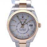 Rolex Sky-Dweller Yellow Gold and Stainless Steel White Dial 326933 - Beverly Hills Watch Company