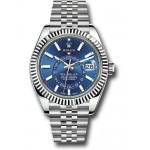 Rolex Sky-Dweller 42mm Stainless Steel Blue Dial Jubilee 326934 - Beverly Hills Watch Company