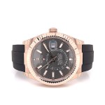 Rolex Sky-Dweller Everose Slate Index Dial Oysterflex 326235 - Beverly Hills Watch Company