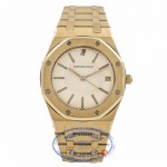 Audemars Piguet Royal Oak Yellow Gold White Dial 36MM APRO36MMYGQTZ ITC4PF - Beverly Hills Watch Company Watch Store