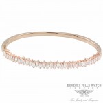 Naira & C Diamond Baguette Bangle Bracelet Rose Gold 46PV2M - Beverly Hills Jewelry Store