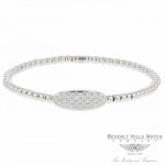 Naira & C 18k White Gold Stretch Oval Shape Diamonds Bracelet 5UHHZZ - Beverly Hills Jewelry Store