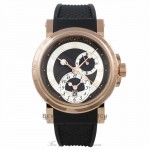 Breguet Marine Dual Time 18k Rose Gold Black Dial 42MM Rubber Strap 5857BRZ25ZU 0568HU - Beverly Hills Watch Company Watch Store