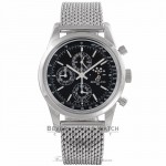 Breitling Transocean Chronograph 1461 Stainless Steel Black Dial A1931012/BB68 - Beverly Hills Watch Company Watch Store