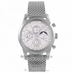 Breitling Transocean Chronograph 1461 Stainless Steel Silver Dial A1931012/G750 - Beverly Hills Watch Company Watch Store