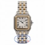 Cartier Panthere Medium Yellow Gold Stainless Steel White Dial WCAGO132 4HXXAS - Beverly Hills Watch Company Watch Store