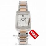 Cartier Tank Anglaise Small 18K Rose Gold Stainless Steel Silver Diamond Dial WT100024 EHFLN3 - Beverly Hills Watch Company Watch Store
