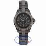 Chanel J12 Chronomatic Quartz 33MM Ceramic Grey Dial Diamond Bezel Bracelet H3105 NFNN0R - Beverly Hills Watch Company Watch Store