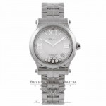 Chopard Happy Sport Medium Stainless Steel Silver Dial 7 Floating Diamonds on Bracelet 278559-3002 7ZJF8Q - Beverly Hills Watch Company Watch Store