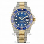 Rolex Submariner Stainless Steel and Yellow Gold Blue Dial Blue Ceramic Bezel 116613 515N1Z - Beverly Hills Watch Company