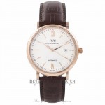 IWC Portofino 40MM Automatic 18k Rose Gold Silver Dial IW356504 TCP6E1 - Beverly Hills Watch Company Watch Store