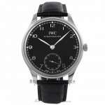 IWC Portuguese 44mm Stainless Steel Manual Wind Black Dial IW545407 4MCJAP - Beverly Hills Watch Company Watch Store