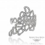 18k White Gold Diamond Ring Off Center Small Organic Shapes Opening On The Side D00279R0024 15K1DH - Beverly Hills Watch